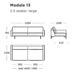 Edge V1 Modular Sofa (Modules 9-16) 34 Edge V1 Modular Sofa (Modules 9-16) -Danish Design Store Edge V1 Module 13 2.5 Seater Large