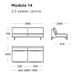 Edge V1 Modular Sofa (Modules 9-16) 35 Edge V1 Modular Sofa (Modules 9-16) -Danish Design Store Edge V1 Module 14 2.5 Seater Center