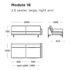 Edge V1 Modular Sofa (Modules 9-16) 37 Edge V1 Modular Sofa (Modules 9-16) -Danish Design Store Edge V1 Module 16 2.5 Seater Large Right