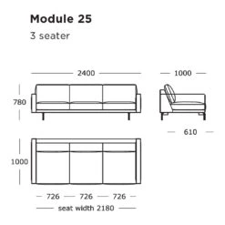Edge V1 Modular Sofa (Modules 25-32) -Danish Design Store Edge V1 Module 25 3 Seater