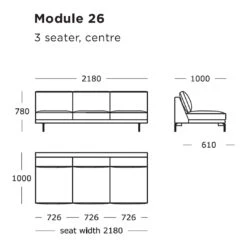 Edge V1 Modular Sofa (Modules 25-32) -Danish Design Store Edge V1 Module 26 3 Seater Center