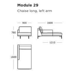 Edge V1 Modular Sofa (Modules 25-32) -Danish Design Store Edge V1 Module 29 Chaise Long Left Arm