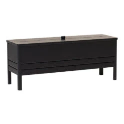 A Line Storage Bench -Danish Design Store F R A line Storage Bench Black stained Oak Perspective