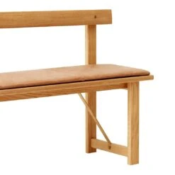 Position Bench -Danish Design Store F R Position Bench Oak Leather Cushion Detail Perspective