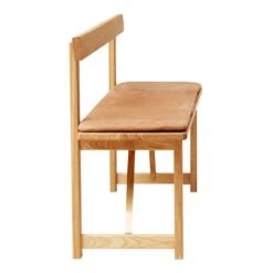 Position Bench -Danish Design Store F R Position Bench Oak Leather Cushion Side
