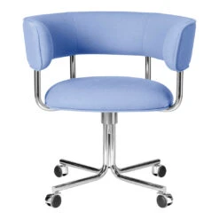 Font Swivel Dining Armchair On Wheels
