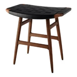 Freja Stool - Leather Stripe Seat