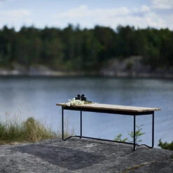 Grinda Bench -Danish Design Store GRINDA BENCH Teak black painted steel frame