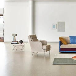 Spider Corner Coffee Table W/ Square Base - Round Top -Danish Design Store Great Ash sofa 320x100 cm Multi colour Bauhaus with Funen high back chair and Spider table 116611 d2317d16 996d 4932 9a1f 716b6b5160d7