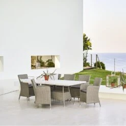 Hampsted Armchair 35 Hampsted Armchair -Danish Design Store Hampsted chair lansing table taupe travertine 180x100 1