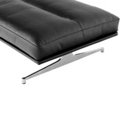 Inland Pouf -Danish Design Store InlandAV32 NobleAnilineleatherBlackw.Polishedaluminiumbase detail 1