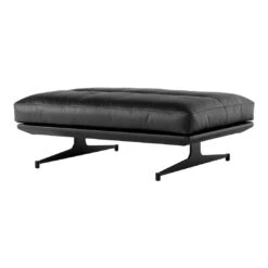 Inland Pouf -Danish Design Store InlandAV32 NobleAnilineleatherBlackw.WarmBlackbase