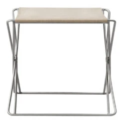 JG Folding Stool -Danish Design Store JG 6565 canvas brushedsteel v6