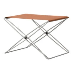 JG Folding Stool -Danish Design Store JG 6565 leather95 brushedsteel v2