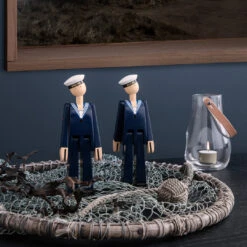 Kay Bojesen Navy / Marine Figurine -Danish Design Store KB 39267 Marine two figures standing on table 2