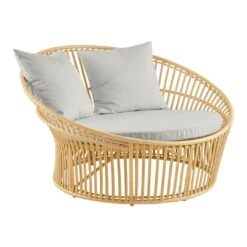 Olympia Nest Outdoor Lounge Chair -Danish Design Store KIT SD E950 NU YCR 32000 0023 Olympia Nest Exterior Natural w Sailcloth Seagull Cushions primary