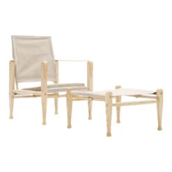 KK97170 Kaare Klint Safari Chair Footrest 17 KK97170 Kaare Klint Safari Chair Footrest -Danish Design Store KK97170 safarifootrest KK47000 safarichair kanvasnature ash side 1