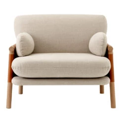 Erik Jorgensen Savannah Lounge Chair -Danish Design Store MF 8801 grandlinen cognac oak Front