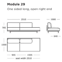Maho Modular Sofa (Modules 29-32) 35 Maho Modular Sofa (Modules 29-32) -Danish Design Store Maho Module 29 One Sided Long Open Right End