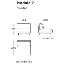 Maho Modular Sofa (Modules 5-8) -Danish Design Store Maho Module 7 Center