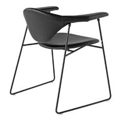 Gubi Masculo Dining Chair - Sledge Base -Danish Design Store Masculo Chair Black Leather Black Base back 9502f6e9 3624 4286 9ba0 54bbb1c24211
