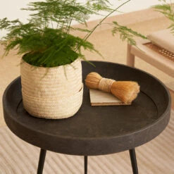 Mater Bowl Table -Danish Design Store Mater Campaign2022 BowlTableWasteEdition CoffeeWasteDark Closeup 72dpi