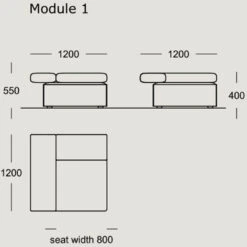 Cinder Block Modular Sofa (Modules 1 - 7) 40 Cinder Block Modular Sofa (Modules 1 - 7) -Danish Design Store Module1