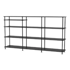 Montana Wide Free Standing Shelving System -Danish Design Store Montana Free 333100 Black Perspective