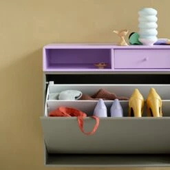 Hide Shoe Cabinet W/ Flip-Drawer 37 Hide Shoe Cabinet W/ Flip-Drawer -Danish Design Store Montana Home20 21 HIDE Fennel FIGURE Iris Detail H