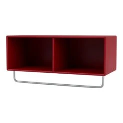 Coat Shelf W/ Clothes Rack -Danish Design Store Montana Selection COAT Beetroot Suspended Perspective