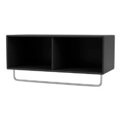 Coat Shelf W/ Clothes Rack -Danish Design Store Montana Selection COAT Black Suspended Perspective