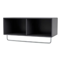 Coat Shelf W/ Clothes Rack -Danish Design Store Montana Selection COAT Coal Suspended Perspective