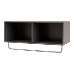 Coat Shelf W/ Clothes Rack -Danish Design Store Montana Selection COAT Coffee Suspended Perspective