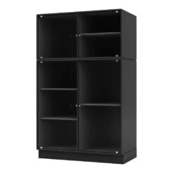 Ripple III Vitrine Cabinet -Plinth 26 Ripple III Vitrine Cabinet -Plinth -Danish Design Store Montana Selection RIPPLE III Black Plinth H7 Perspective
