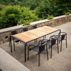 Avanti Outdoor Dining Table -Danish Design Store NAMI Dining armrest black AVANTI Dining table thermo ash 222cm HOUE C1138 high 45166bd9 2425 4ba2 b6c0 c5ea962116d8