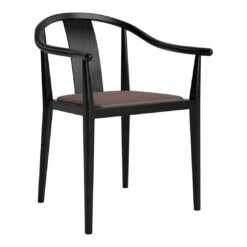 Shanghai Dining Chair - Seat Upholstered 31 Shanghai Dining Chair - Seat Upholstered -Danish Design Store NORR11Shanghai ChairAsh Black Dunes Dark Brown 21001