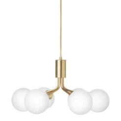 Apiales 6 Chandelier 22 Apiales 6 Chandelier -Danish Design Store Nuura Apiales 6 brushed brass opal 1 off 300dpi AW22