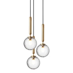 Miira 3 Chandelier -Danish Design Store Nuura Miira 3 brass optic clear on 300ppi AW20 2362x3543px