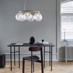 Miira 6 Circular Chandelier -Danish Design Store Nuura Miira 6 Circular Brass Optic lifestyle 1