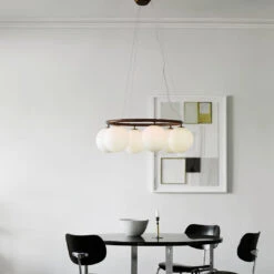 Miira 6 Circular Chandelier -Danish Design Store Nuura Miira 6 Circular Dark Bronze Opal 1