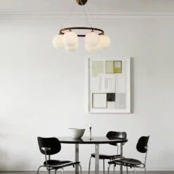 Miira 6 Circular Chandelier -Danish Design Store Nuura Miira 6 Circular Dark Bronze Opal 2