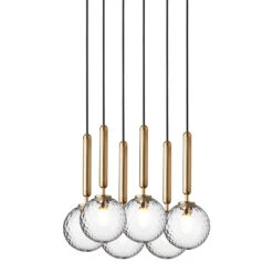 Miira 6 Chandelier 32 Miira 6 Chandelier -Danish Design Store Nuura Miira 6 brass optic clear 1 on 300ppi AW20 2362x3543px