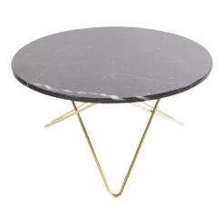 OX Denmarq O Table -Danish Design Store O Table brass frame black marble