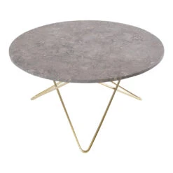 OX Denmarq O Table -Danish Design Store O Table brass frame grey marble