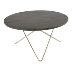 OX Denmarq O Table -Danish Design Store O Table brass frame rustique slate