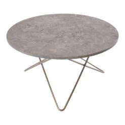 OX Denmarq O Table -Danish Design Store O Table stainless steel grey marble