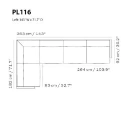 Fritz Hansen Lissoni Sofa - 5-Seater W/ Corner 13 Fritz Hansen Lissoni Sofa - 5-Seater W/ Corner -Danish Design Store PL116 LEFT