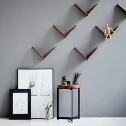 Plateau Side Table 16 Plateau Side Table -Danish Design Store PLATEAUtogehterwithCADOVIUSBUTTERFLYSHELF walnut deco graybackgroud