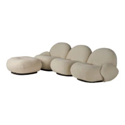 Gubi Pacha Sofa W/ Armrests + Ottoman Set -Danish Design Store Pacha Sofa 3 seater Ottoman 2 arms Black Dedar Belsuede 007 F3Q