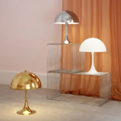 Louis Poulsen Panthella 320 Table Lamp -Danish Design Store Panthella 320 Brass Chrome Opal SS21 07267